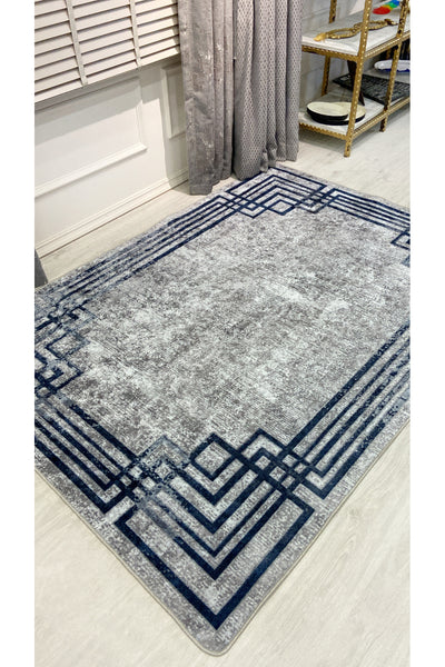 Beige - Brown Vintage Look Latex Non-Slip Base Rug