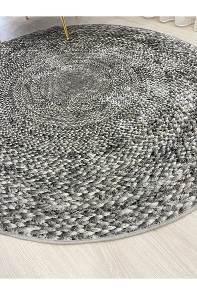 Jute Sisal Look 3D Colorful Latex Leather Base Rug