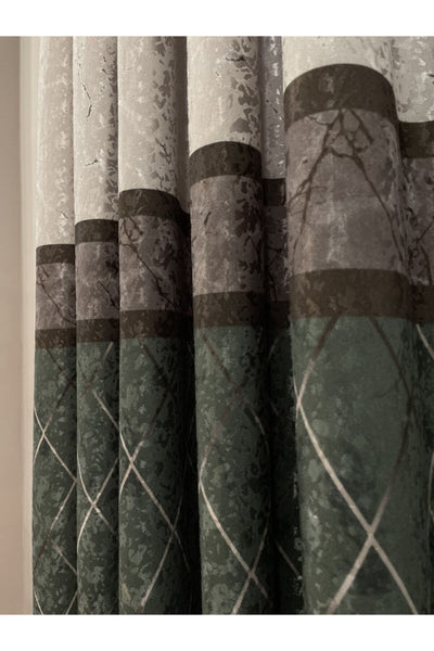 Liva Alita Model 1/2.50 Pleated Blackout Curtain Navy-Gray