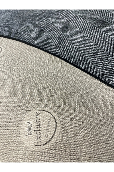 GRAY-NAVY Jute Sisal Look Non-Slip Base Rug