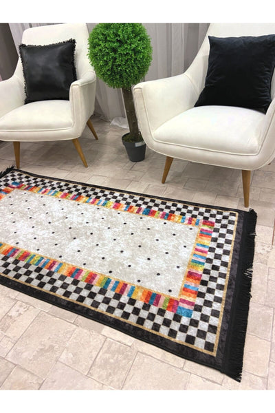 Polka Dot Pattern Latex Rug