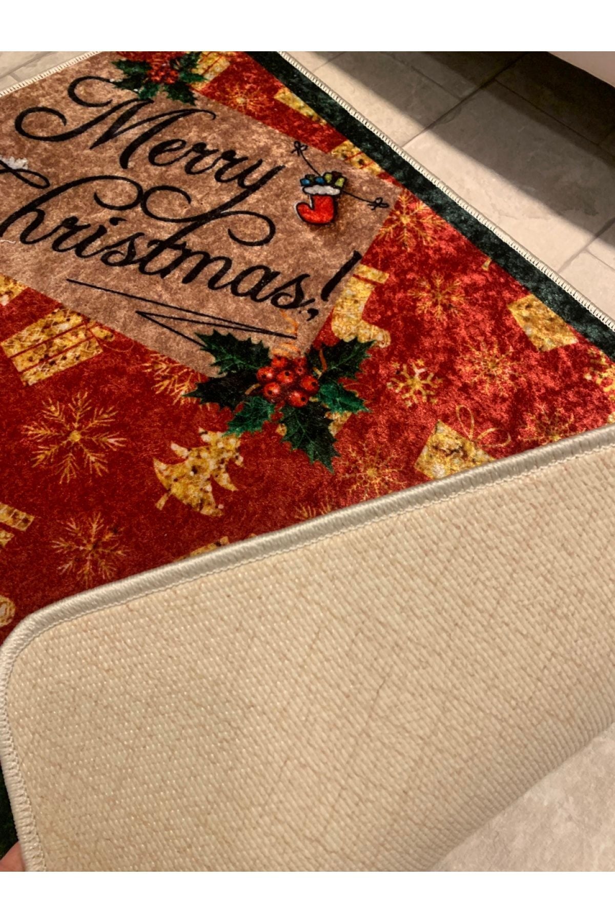 Pattern Christmas-Themed Latex Non-Slip Base Door Mat (size 60x90)