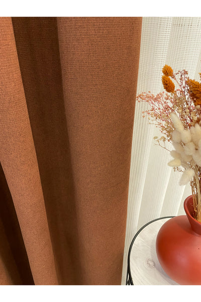 CAMEL Color 1/3 DENSE PLEAT Honeycomb Weave Soft Panama Blackout Curtain