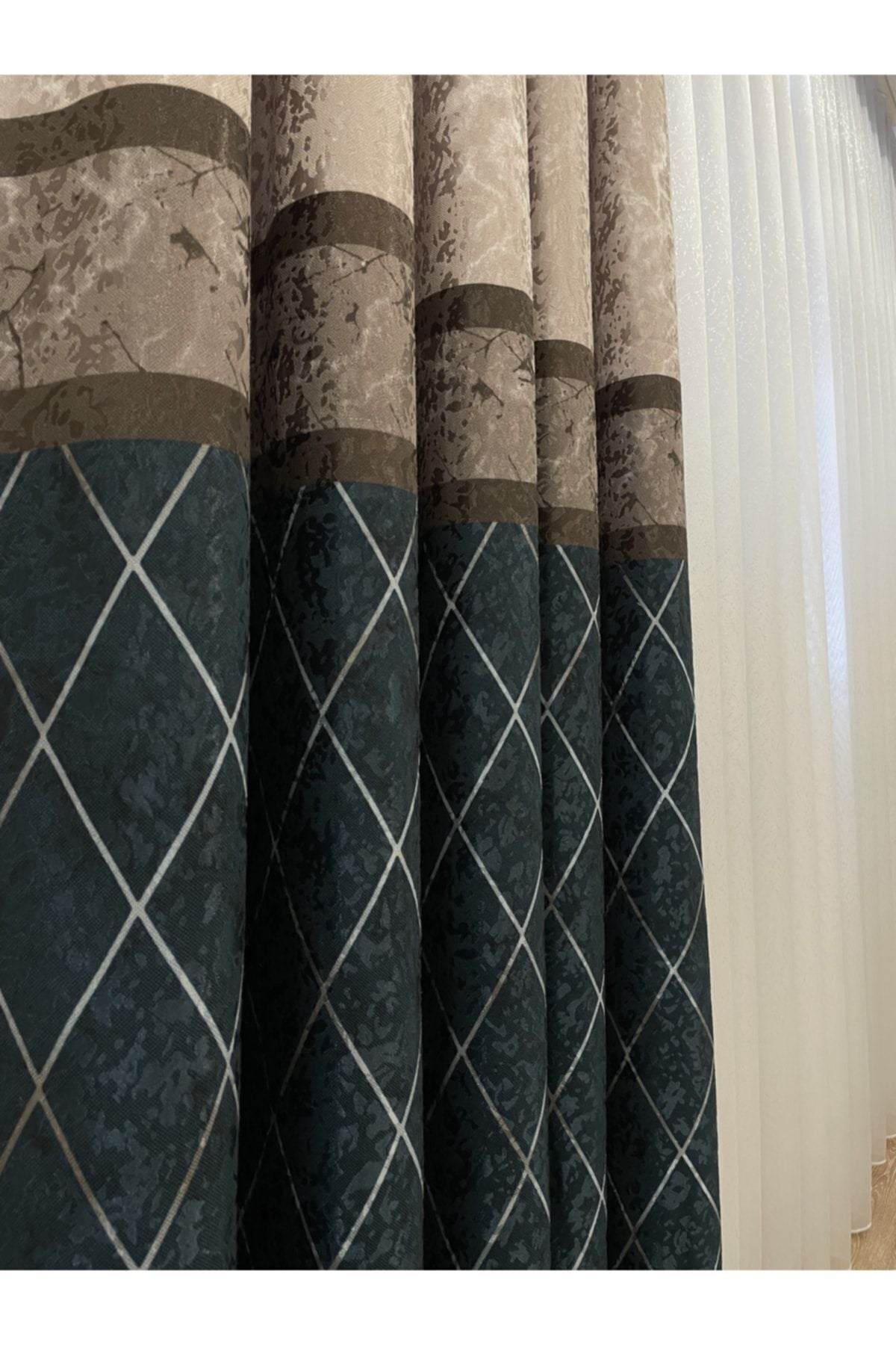 Liva Alita Model 1/2.50 Pleated Blackout Curtain Navy-Gray