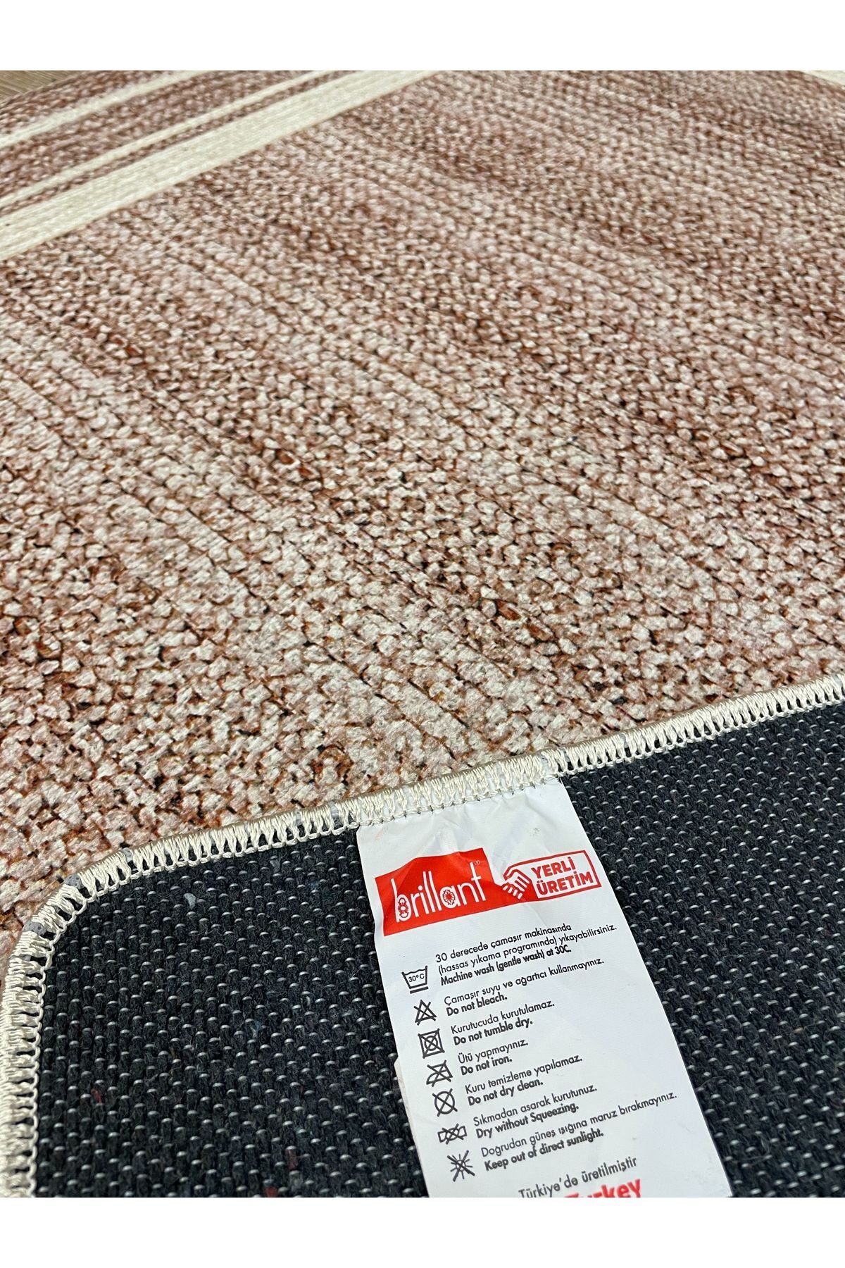 Jute-Pattern Kitchen Rug, Woven-Base Flat Rug