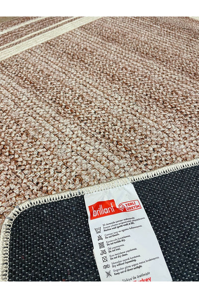 Jute-Pattern Kitchen Rug, Woven-Base Flat Rug