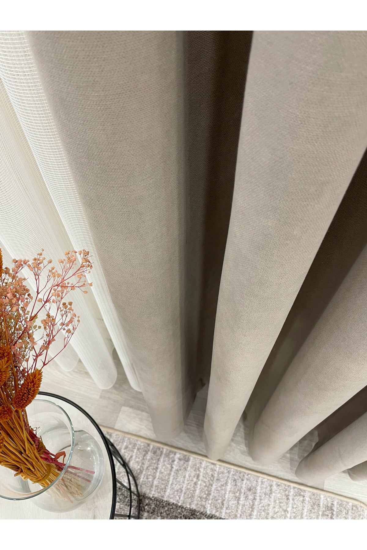 CAMEL Color 1/3 DENSE PLEAT Honeycomb Weave Soft Panama Blackout Curtain