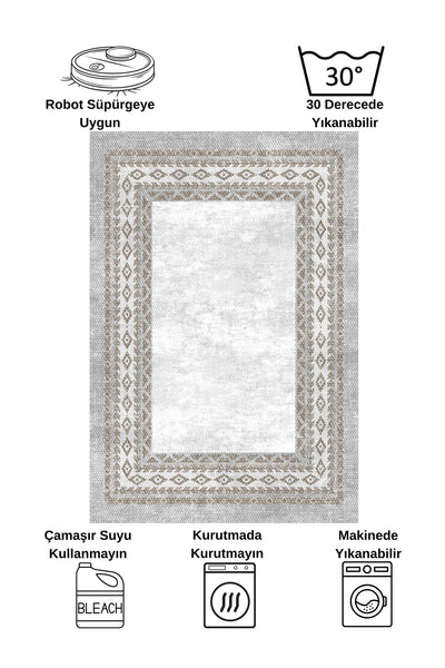 GRAY-BROWN Jute Sisal Look Latex Base Rug
