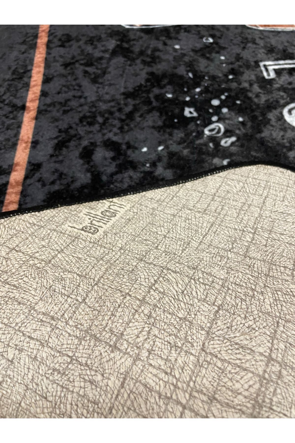 Baked With Love Slogan Kitchen Rug - BLACK