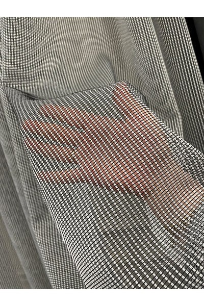 Gray-Black Net Wrinkle-Free DENSE 1/3 Pleated Sheer Curtain