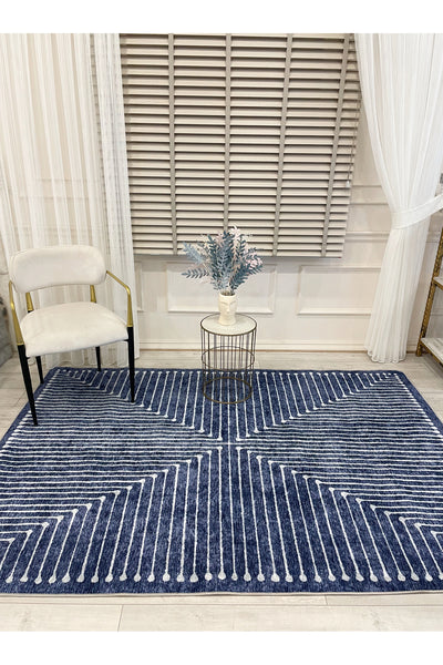 Terracotta Color Chenille-Look Design Runner Kitchen Rug