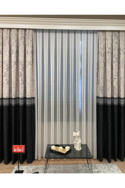 Liva Model 1/2.50 Pleated Blackout Curtain