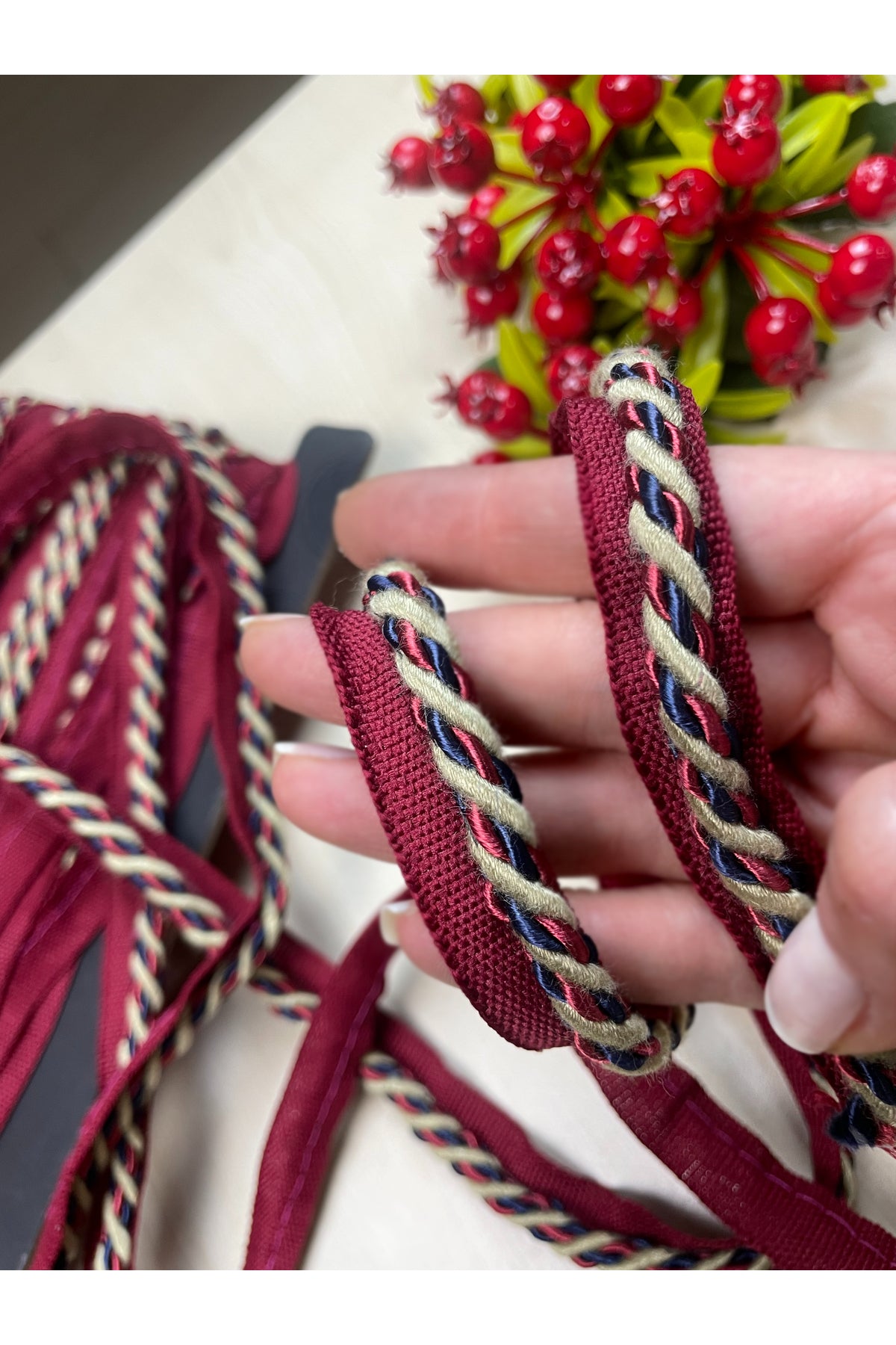 3 METERS - WHITE-PINK-YELLOW Color Thick Rope Cord