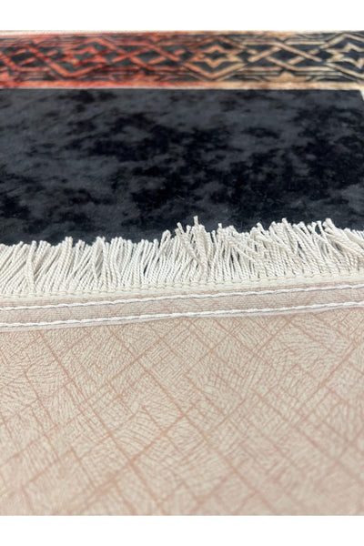 Seccade Saçaklı (lateks Taban) 75x125 Ebat - Siyah
