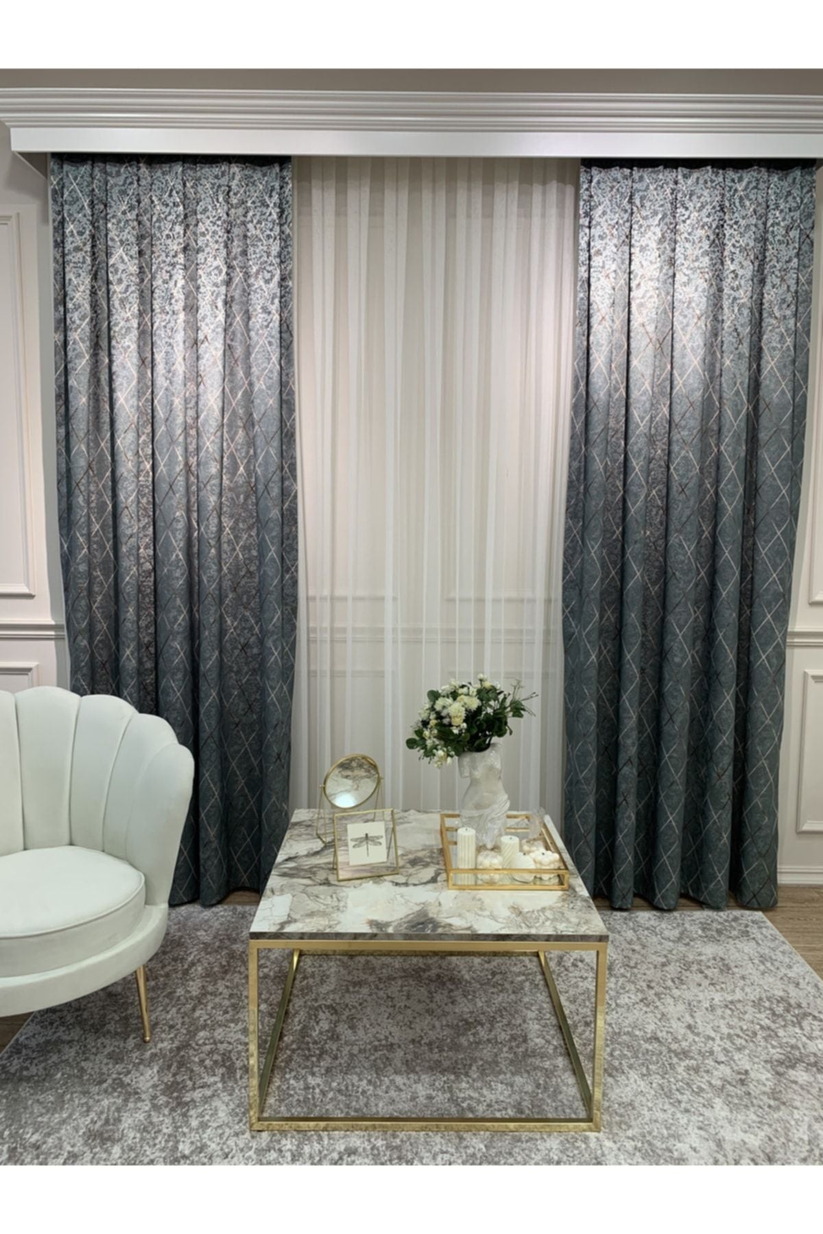 Liva Loren Model 1/2.50 Pleated Blackout Curtain Khaki Brown