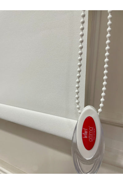 Cream Color Linen-Look Thick Fabric Roller Shade Modern Curtain