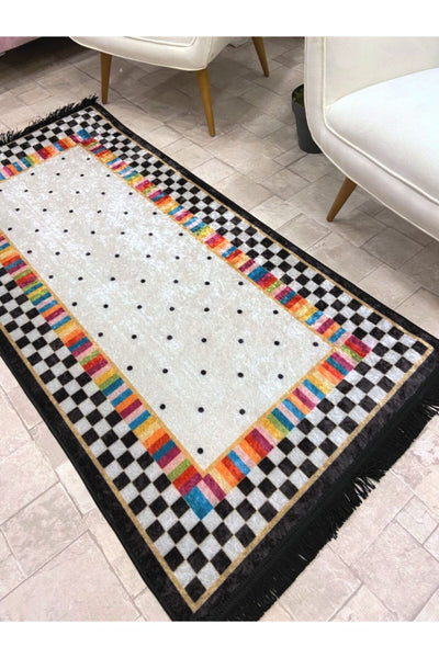 Polka Dot Pattern Latex Rug