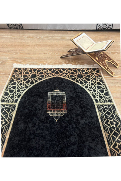 Seccade Saçaklı (lateks Taban) 75x125 Ebat - Siyah