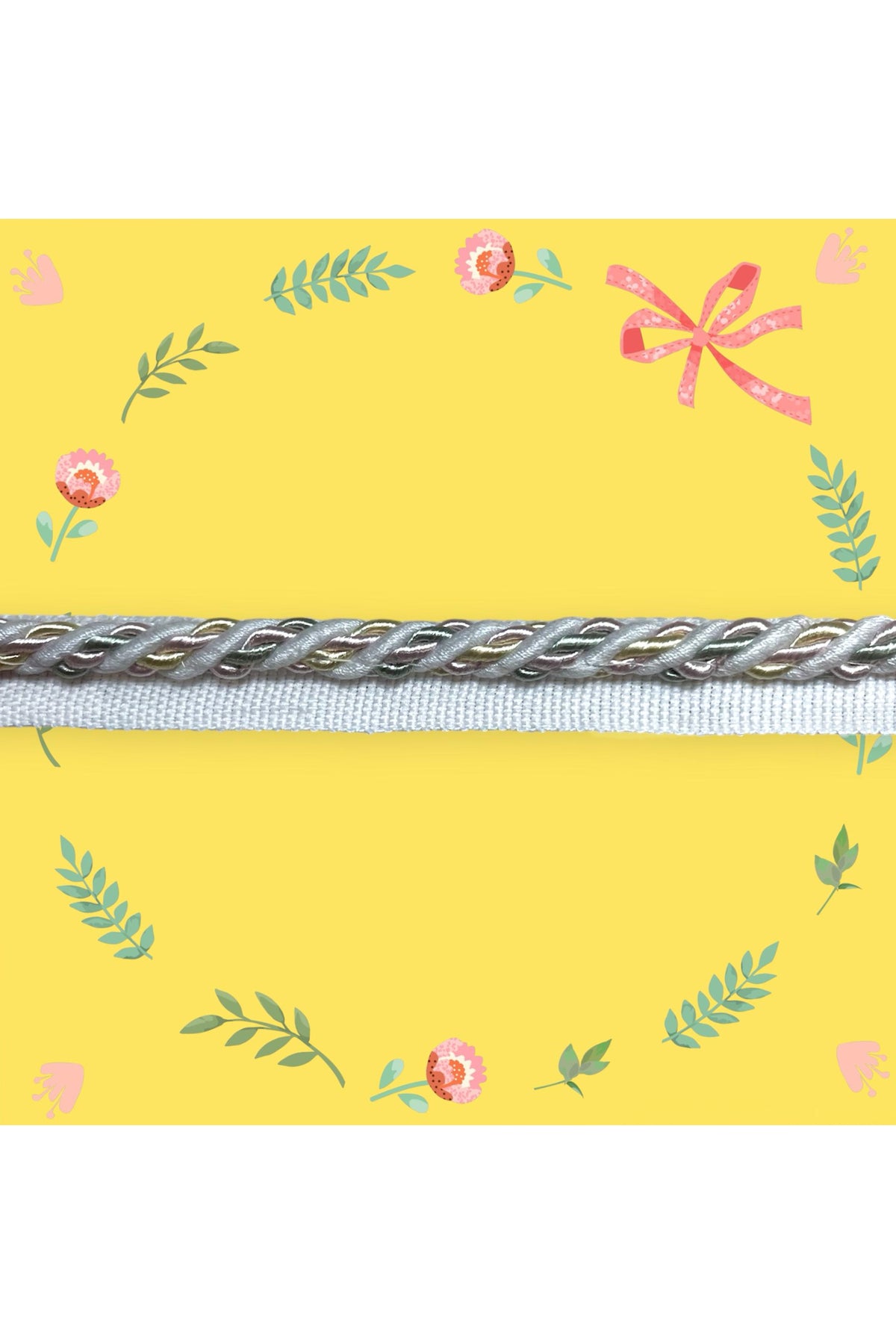 25 METERS - WHITE-PINK-YELLOW Color Thick Rope Cord