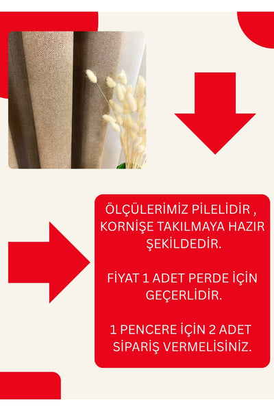 Stone Grey 1/3 Tight Pleat Linen-Look Blackout Curtain