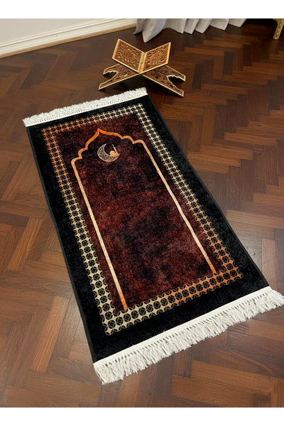 Fringed Prayer Rug Burgundy (Latex Base)