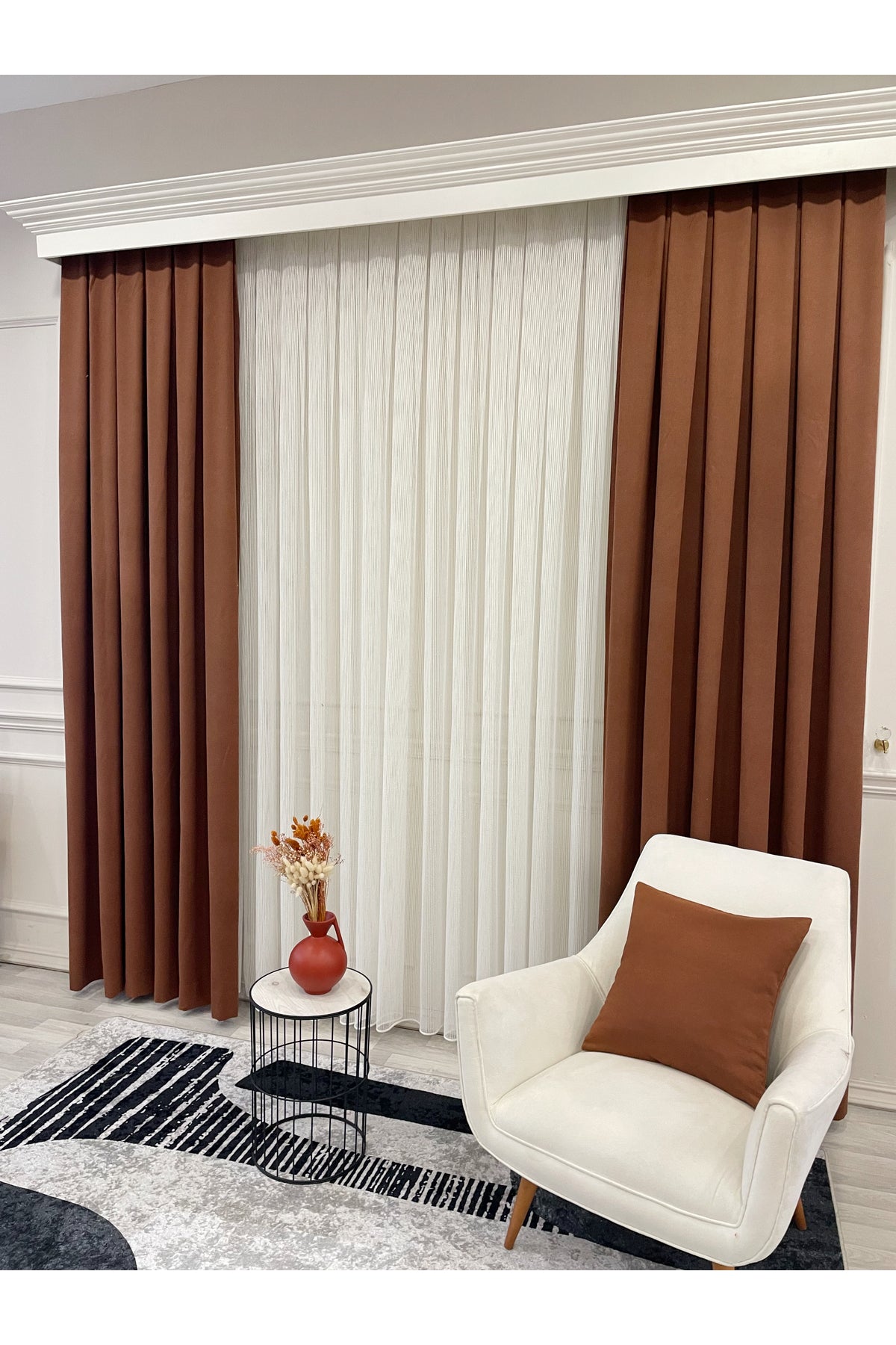CAMEL Color 1/3 DENSE PLEAT Honeycomb Weave Soft Panama Blackout Curtain