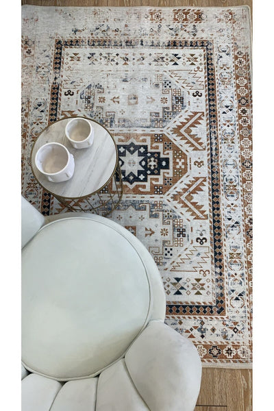 Eskitme Desen Dokuma Taban Halı Ebat 130x190