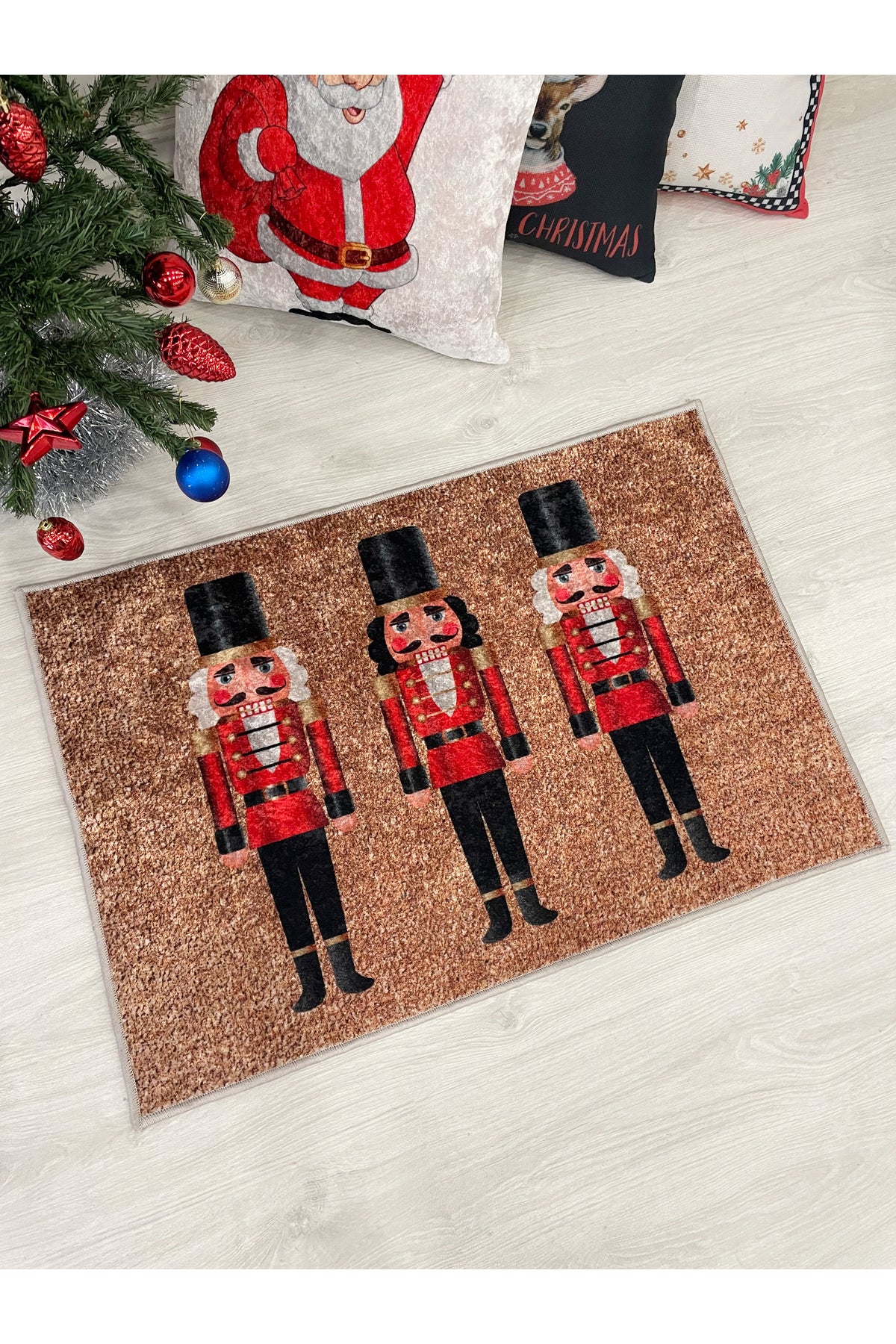 Lead Soldier Detailed Decorative Christmas Doormat Size 60x90