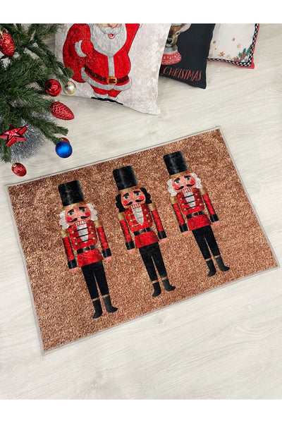 Lead Soldier Detailed Decorative Christmas Doormat Size 60x90
