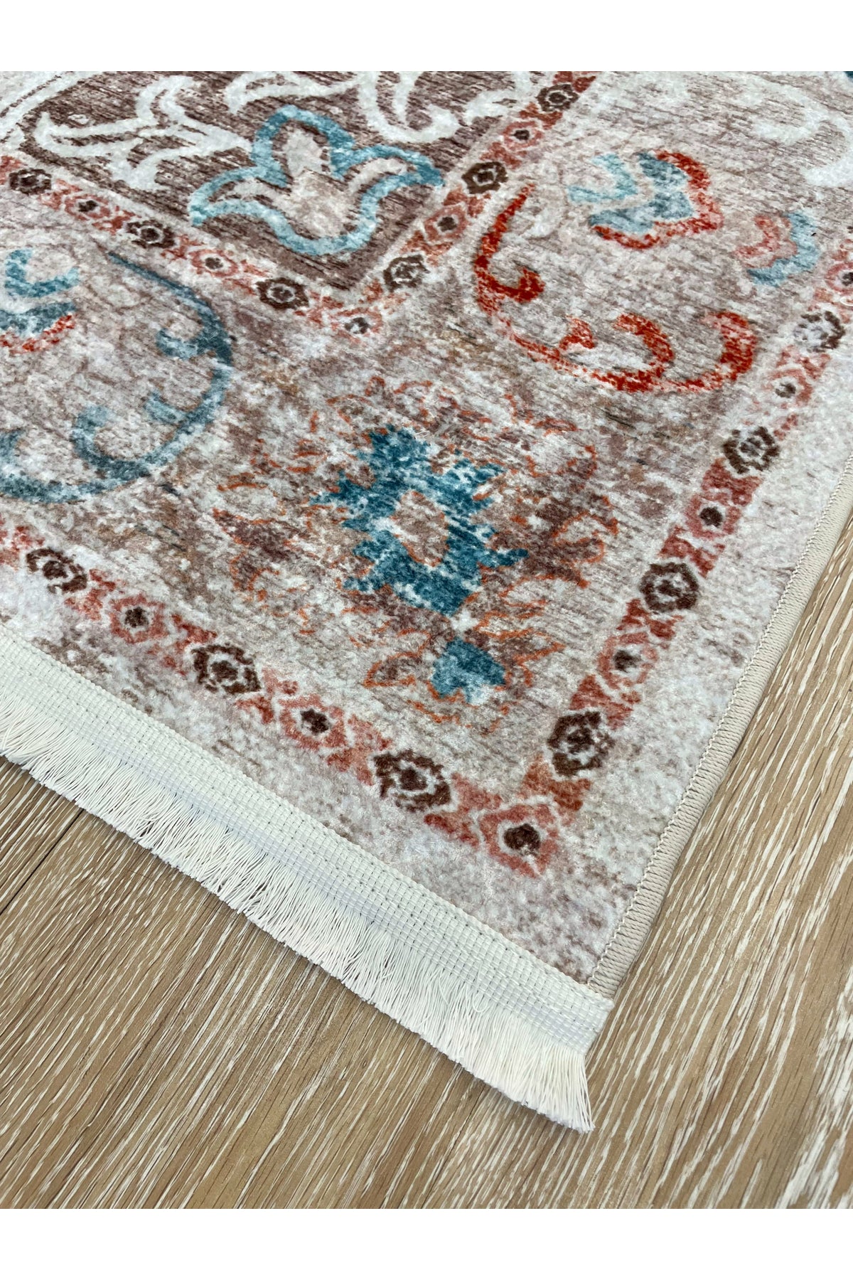 Vintage-Look Classic Salon Rug - Gray-Teal
