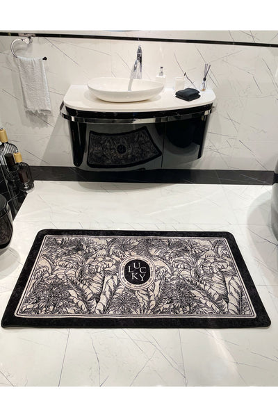 Single Floral Pattern Lucky Latex Base Bathroom Mat (60X100 SIZE)