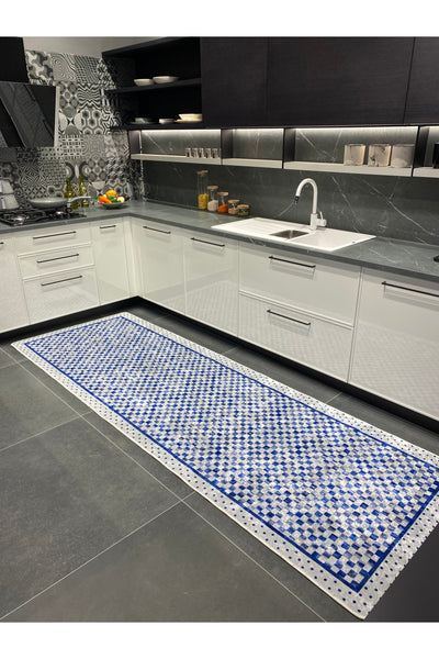 Robert Diamond Pattern Fringeless Round Rug - Brown