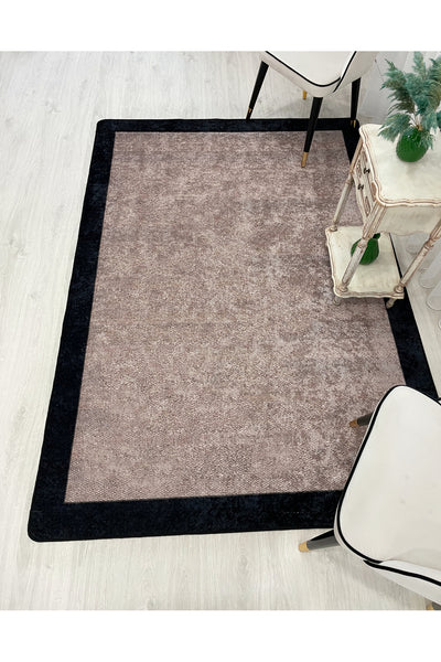 Jute-Look Washable Non-Slip Base Living Room Rug Kitchen Rug Hallway Rug - Brown - Beige