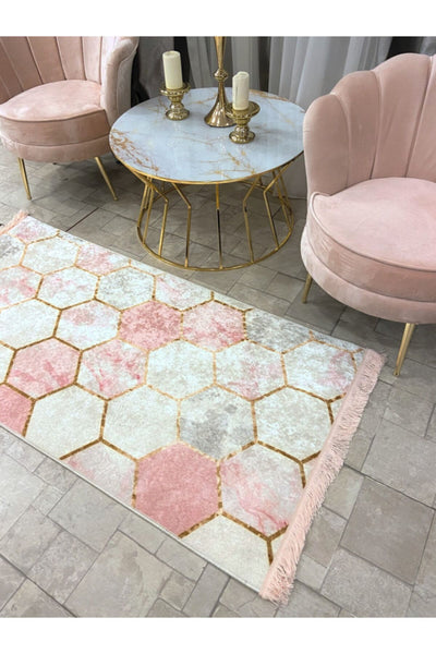 Honeycomb Pattern Latex Rug