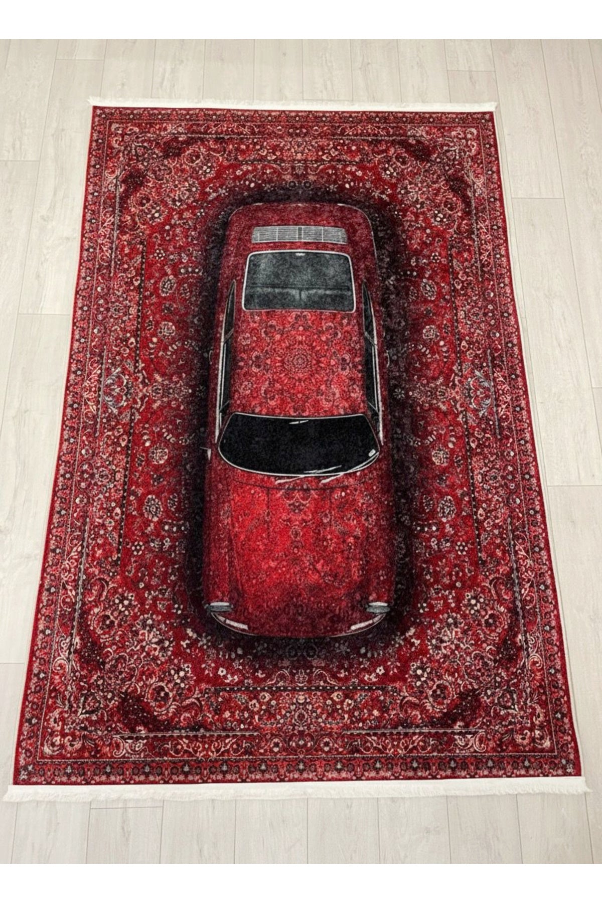 Vintage Car Pattern Latex Base Rug