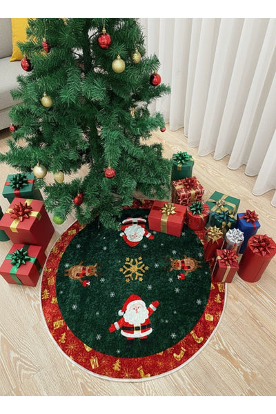 Christmas-Themed Round Tree Skirt Rug (Size 80X80)