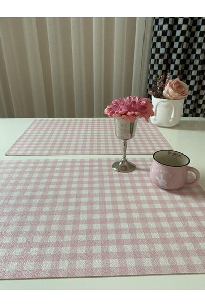 Set of 6 Checkered Placemats - Style 19