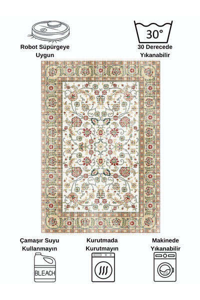 Kilim Motif FRINGED Classic Non-Slip Base Rug