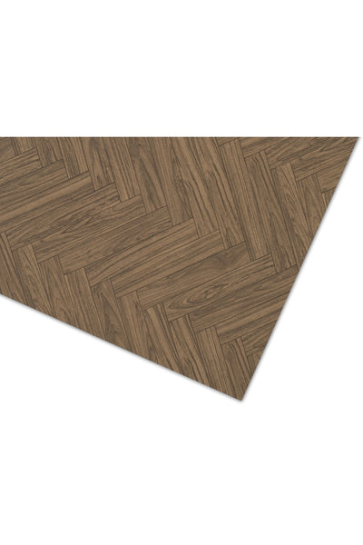 1 Meter Wide - PARQUET PATTERN BROWN - PVC Floor Covering - Felt-Backed Thick - Floor Flooring Mineflo