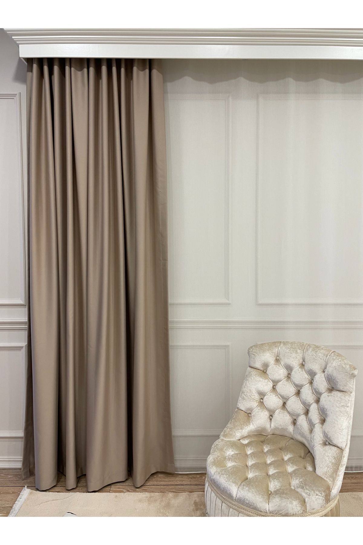 Blackout Room Darkening Curtain No-Pleat (Flat Stitch) Extra Stiffened - Black