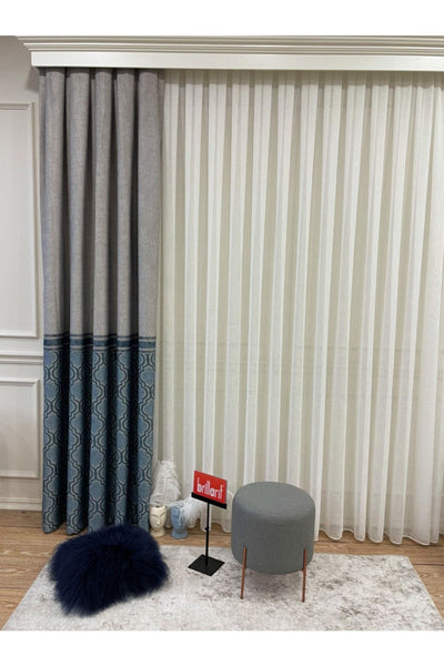 Blackout Room Darkening Printed Damask Pattern 1/2.50 Pleated Curtain Panel