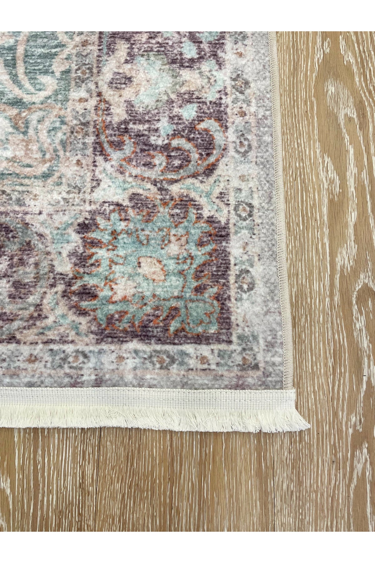 Vintage-Look Classic Salon Rug - Gray-Teal