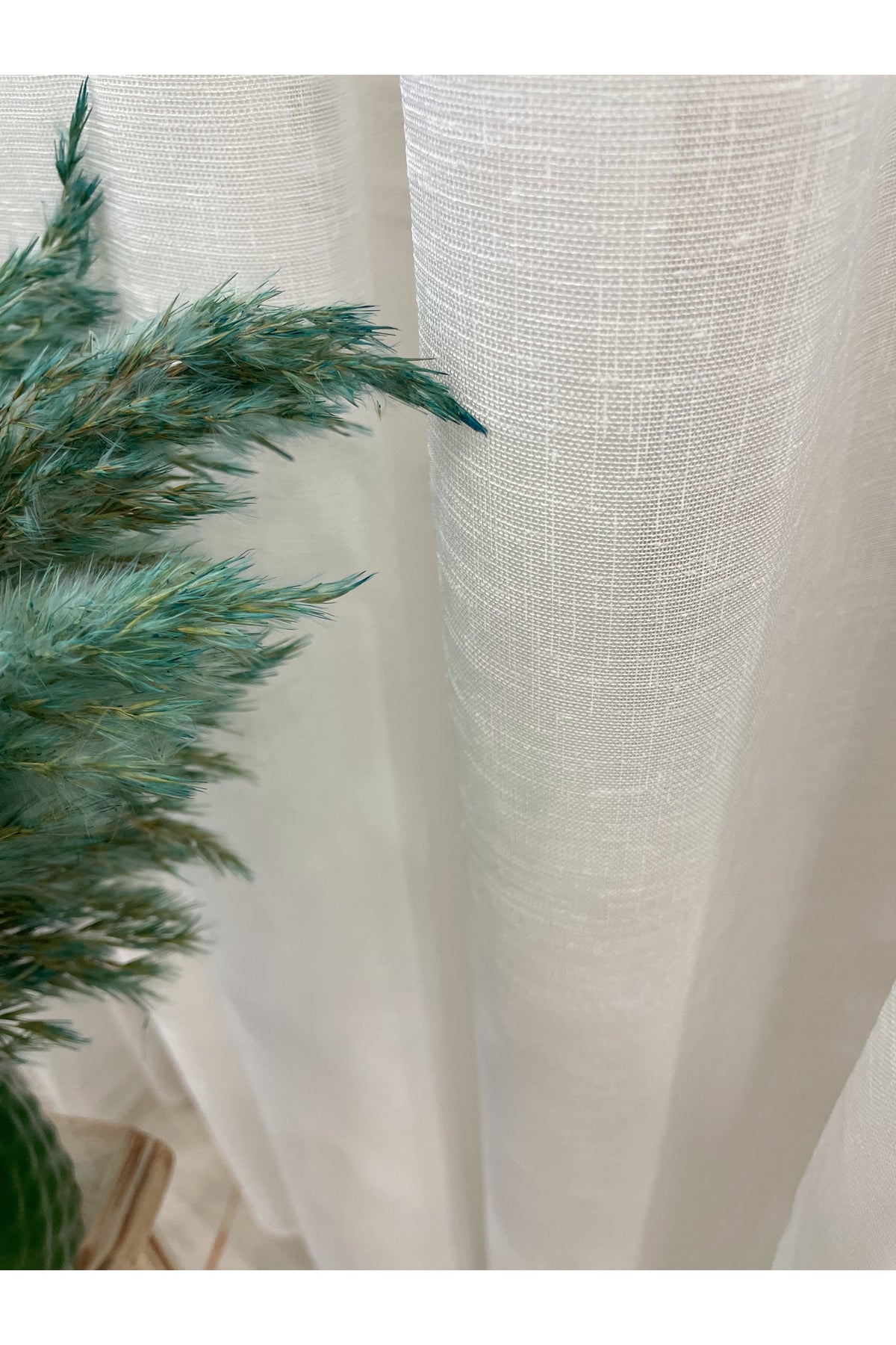 Natural Linen Sheer Curtain 1/2.50 Pleat - Ecru