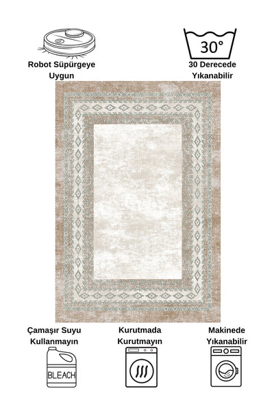 GRAY-BROWN Jute Sisal Look Latex Base Rug