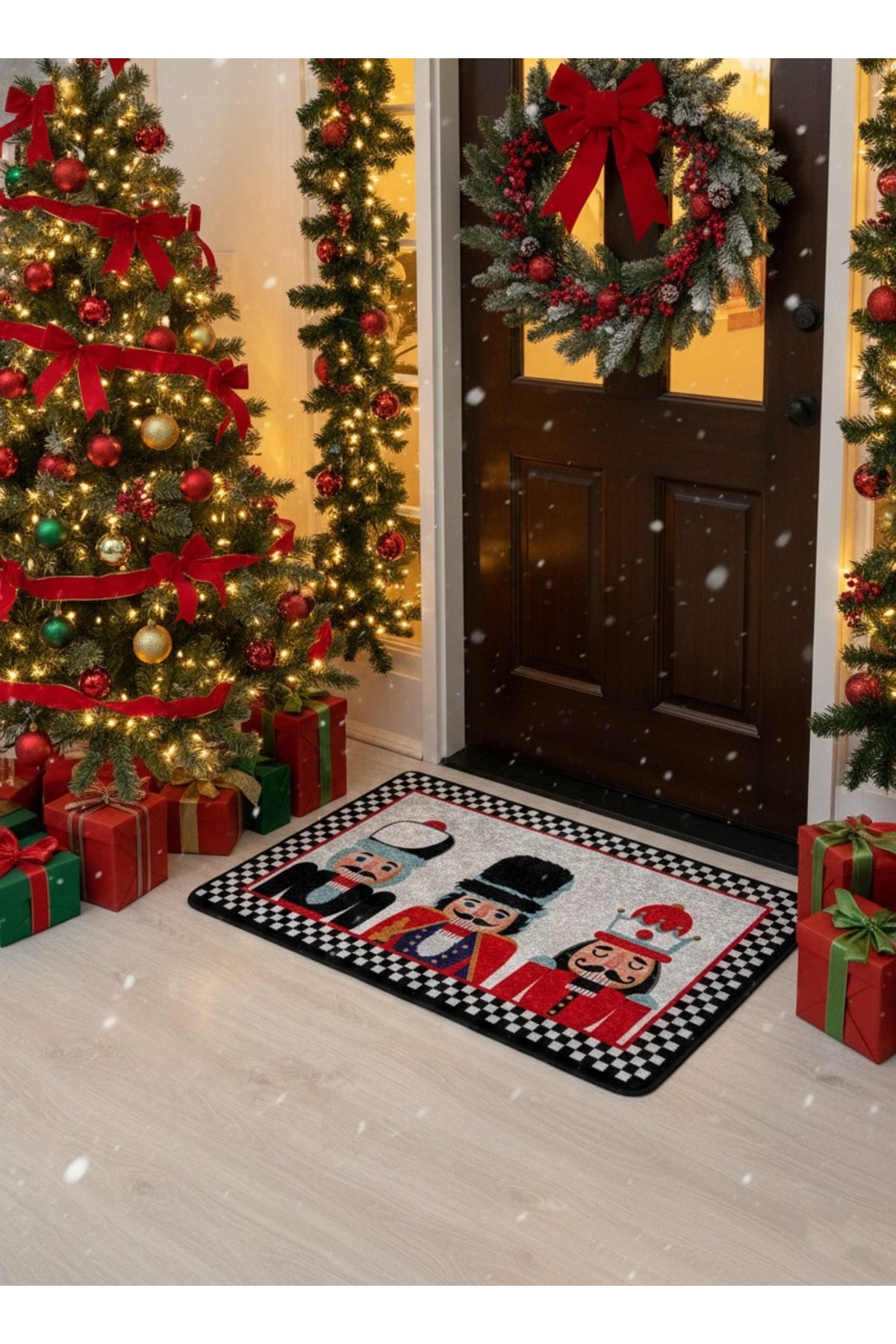 Lead Soldier Detailed Decorative Christmas Doormat Size 60x90