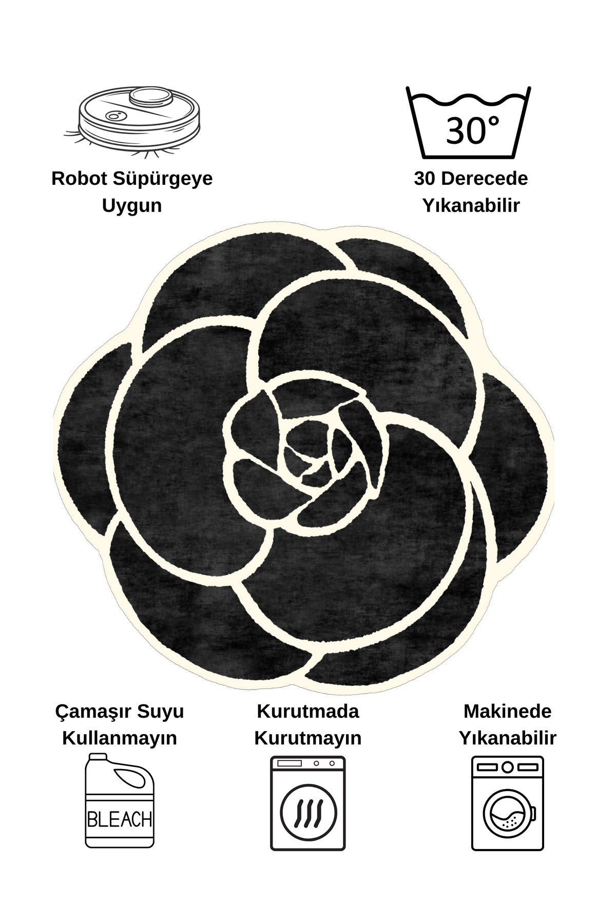 Floral Pattern Latex Non-Slip Rug