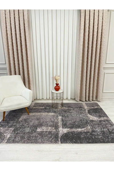 Gray Jute-Look Modern Rug