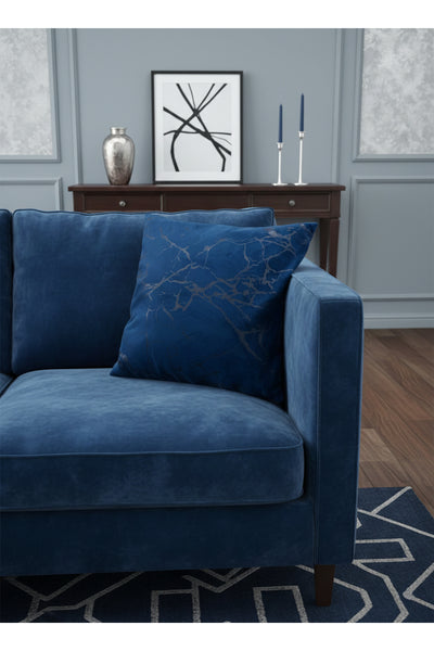 Set of 2 Velvet Throw Pillow Covers Ecru-Silver Foil (45X45)