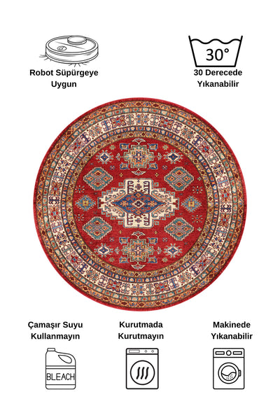 Kilim Motif Classic Non-Slip Base Round Rug