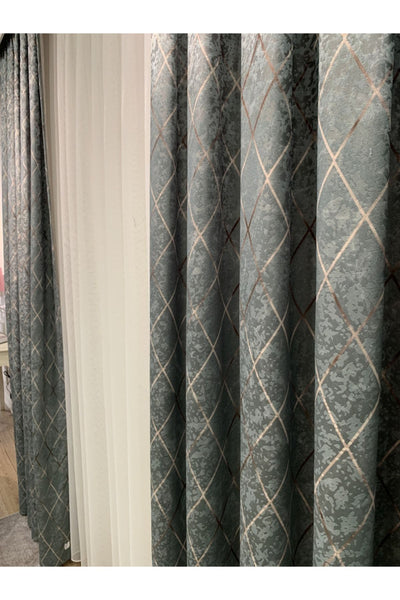 Liva Loren Model 1/2.50 Pleated Blackout Curtain Khaki Brown